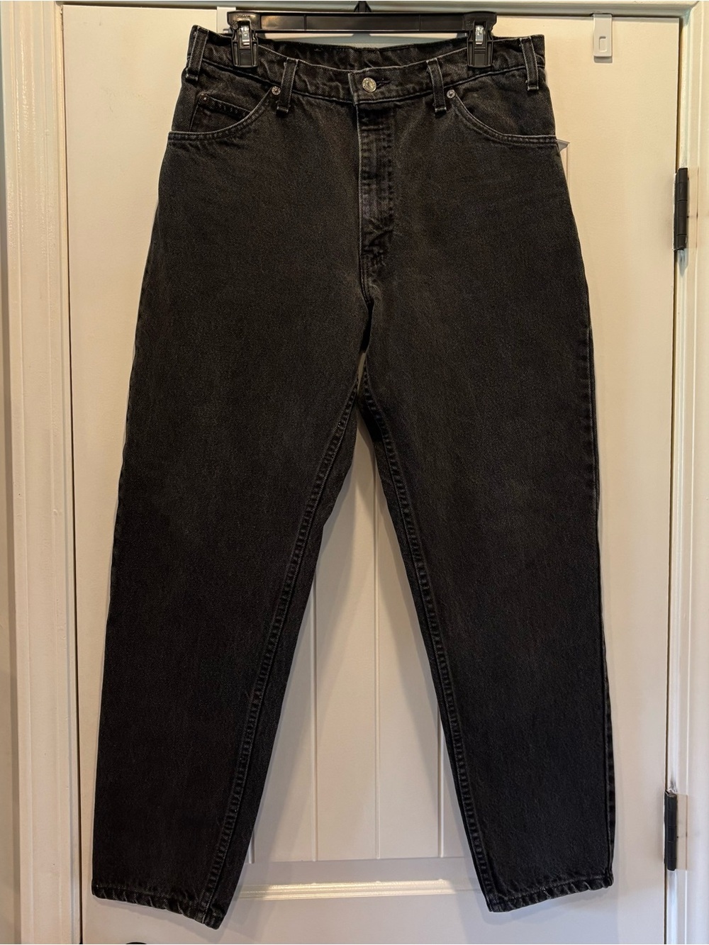 VTG 80s Levi's 550 Black Tab Black Relaxed Tapered Leg Black Denim Jeans 34x30